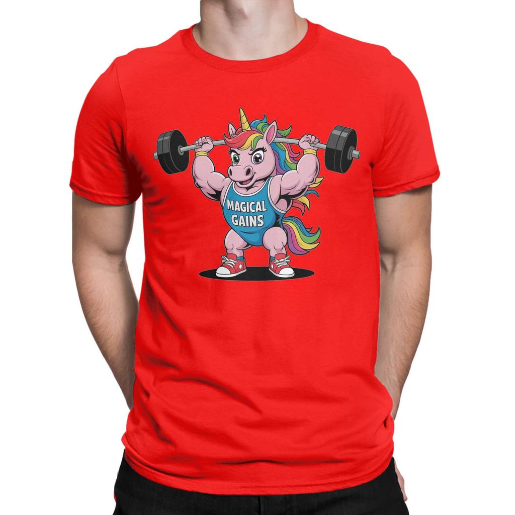 Pumped Unicorn Lifting Weights Cotton TShirt For Men Summer  Vintage TShirts ONeck Leisure Tees Oversized Hot Sale Tops