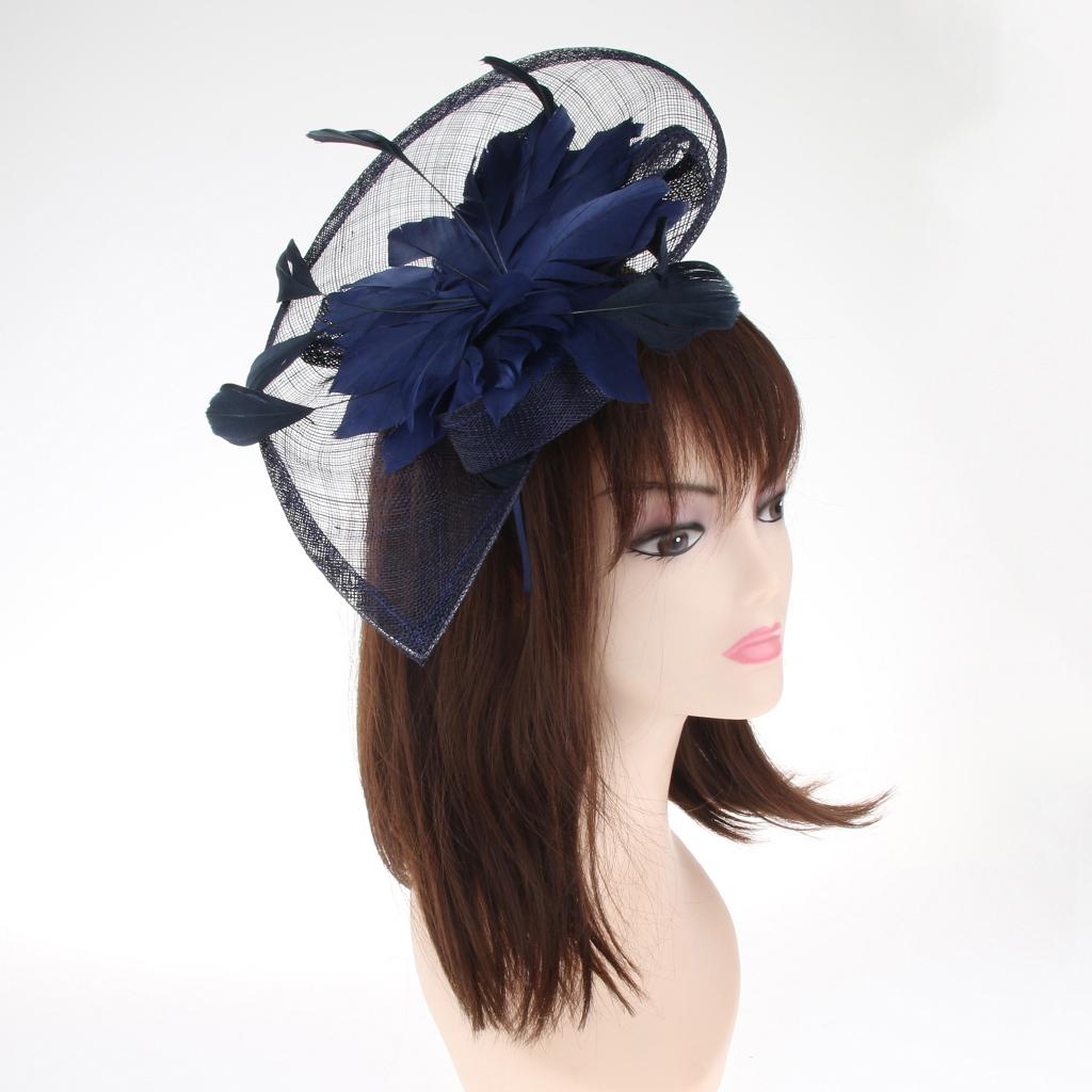 Lady Bridal Feather Fascinator Cocktail 