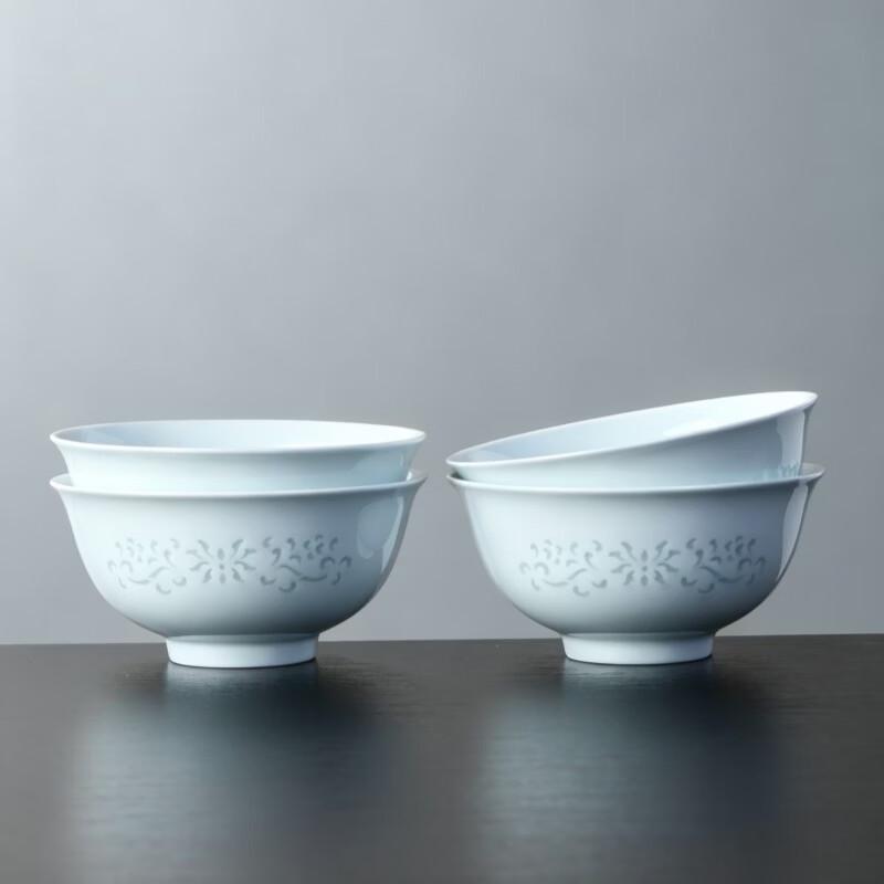Jingdezhen Celadon Underglaze Noodle Bowls - Set of 4