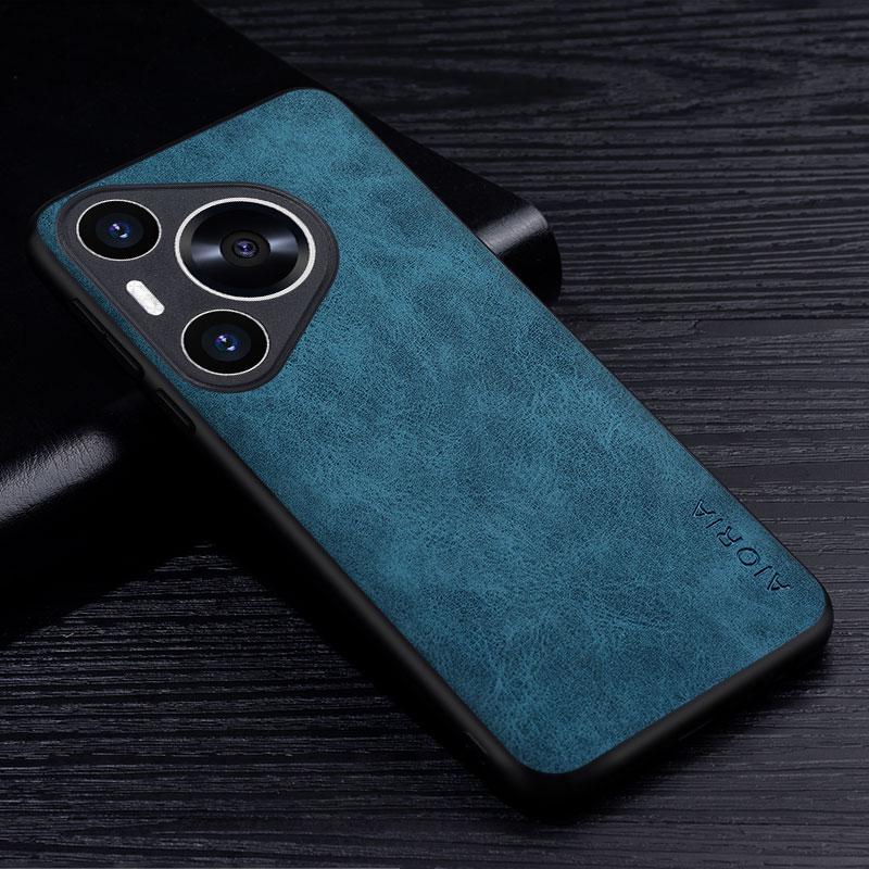 

Премиальный чехол для телефона из искусственной кожи для HUAWEI Pura 70 Pro Plus, устойчивый к царапинам однотонный чехол для pura 70 pro plus, накидка Funda Pura 70 ultra темно-синий