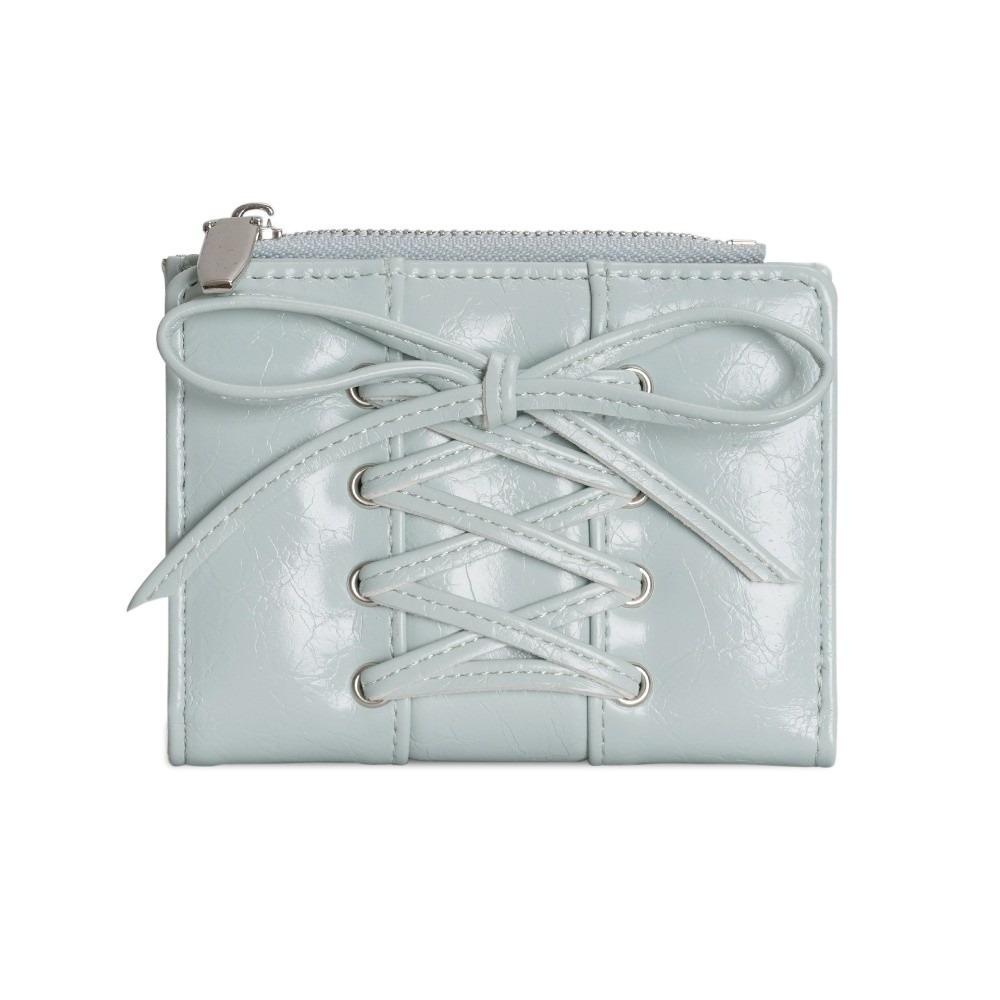 Strap Bow Women Wallets Short Wallets Card Holder Folding Zipper Coin Purse Girl PU Leather Coin Pouch Casual Clutch Bag