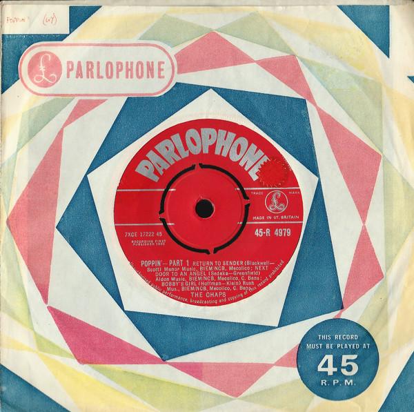 

7inch Record CHAPS - Poppin 45R4979 Parlophone 1962 UK Pop Used