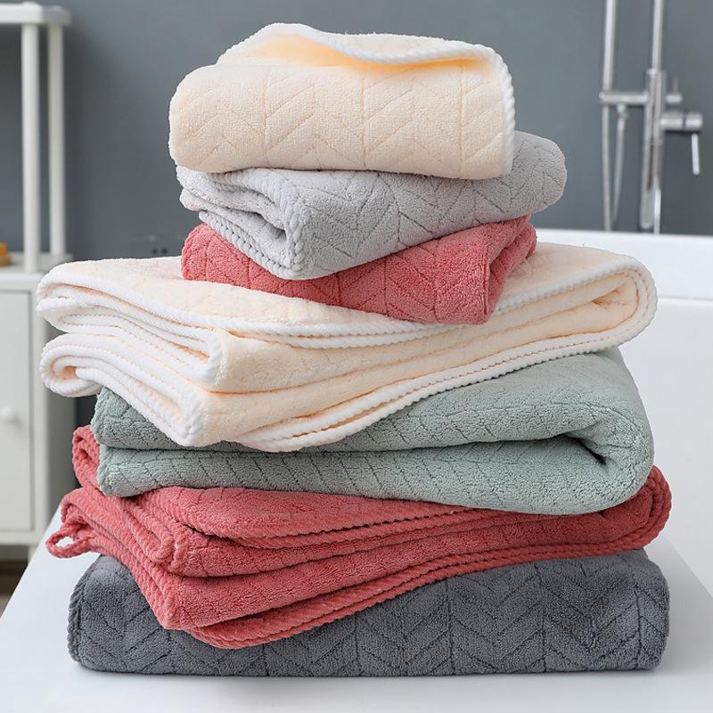 Thickened Coral velvet bath towel increases water absorption adult bath towel solid colordark grey soft affinity face towel