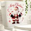 Santa Claus Holding Toilet Roll Cover Stickers for Holiday Decoration In The Bathroom