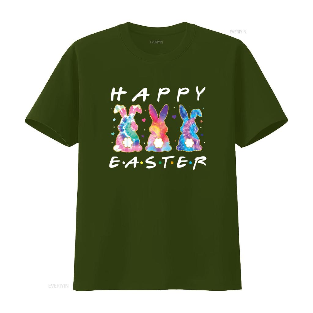 Happy Easter Cute Bunny Family Matching Outfit T Shirt vintage Washed streetwear Casual Comfortable graphic designer clothes