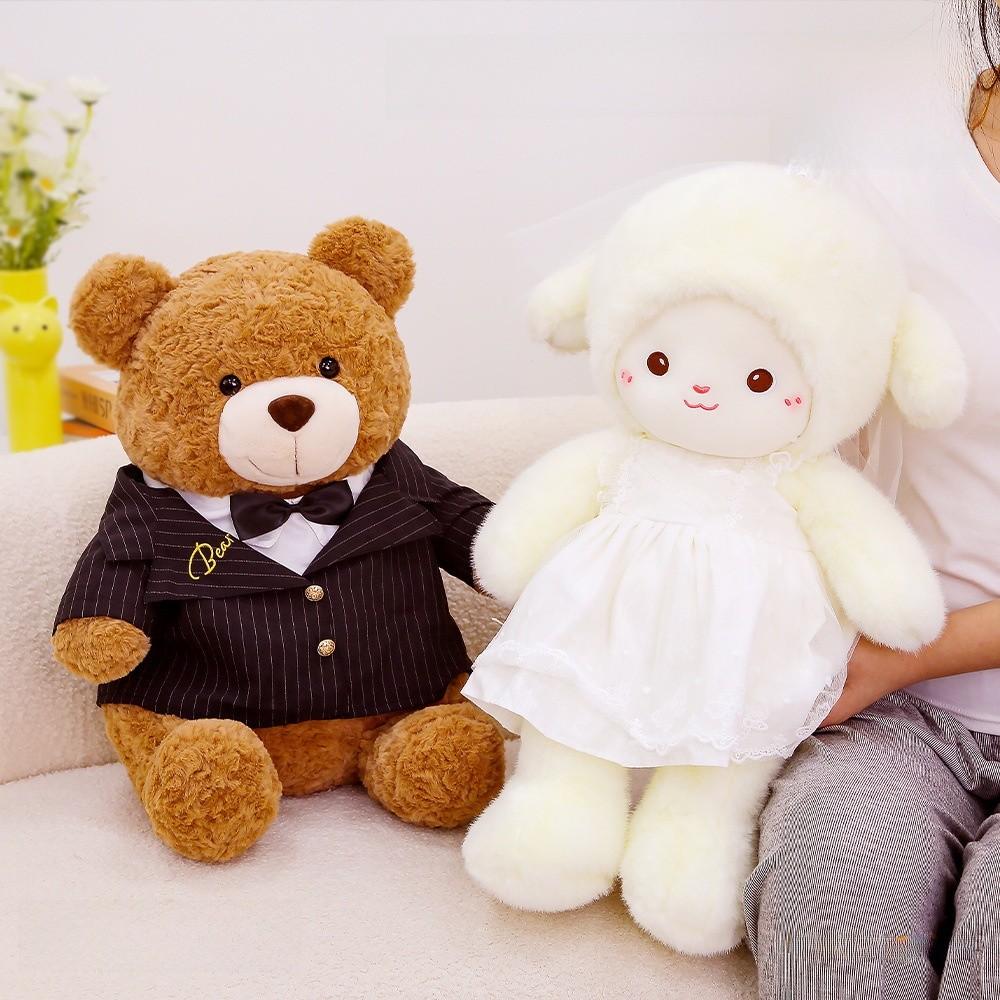 Wedding Bear Plush Toy With Pp Cotton Filling For Wedding Decor And Gift Ideas