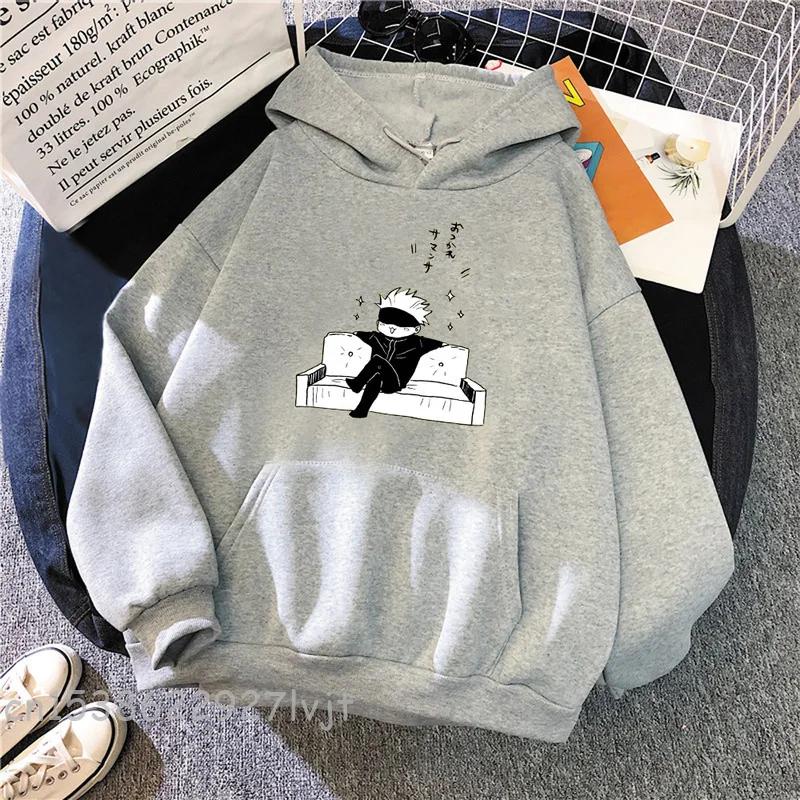 Jujutsu Kaisen Anime Hoodie Women Gojo Satoru Print Aesthetic Sweatshirt Harajuku Streetwear Tops Dropshipping