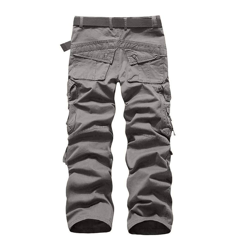 Men's Casual Work Pants Cotton Relaxed Fit Military  Cargo Pants With Multi Pockets