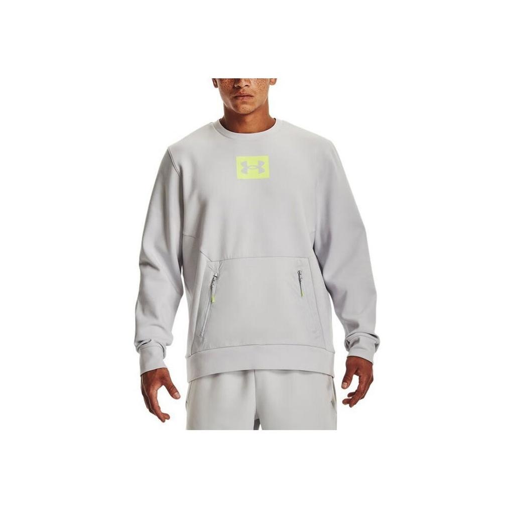 Under Armour Logo Crew Neck Loose Sweatshirt Men Tops Light-Grey 1366222-014