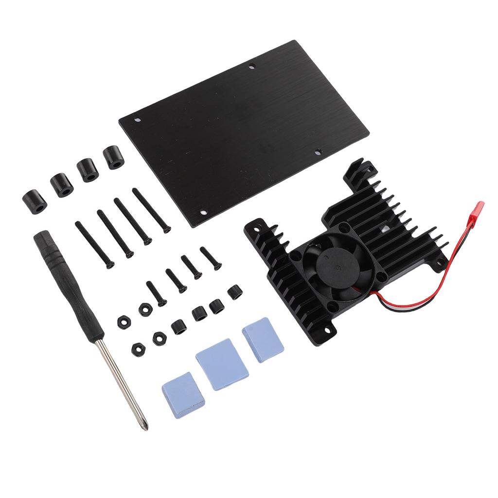 Gehäuse für Entwicklungsboard passend für Orange Pi 3B Gehäuse aus Aluminiumlegierung mit passivem Kühlventilator