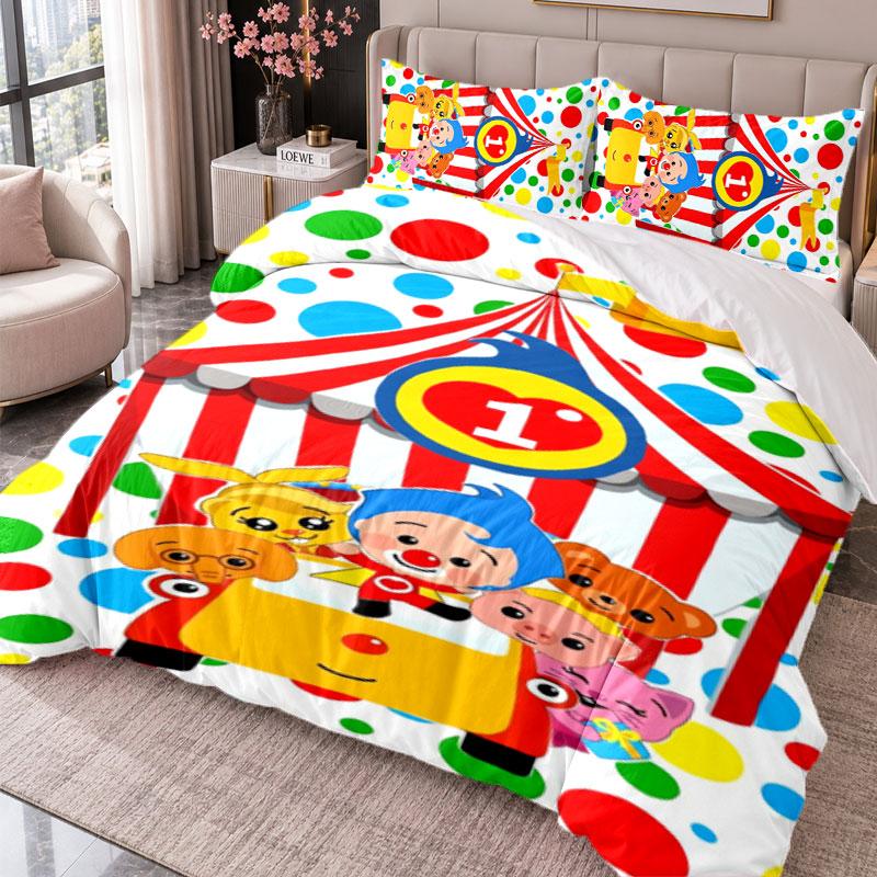 El Payaso Plim Plim 3-teiliges Bettwäsche-Set Bettbezug mit zwei Kissenbezügen für Schlafzimmer Heimdekoration
