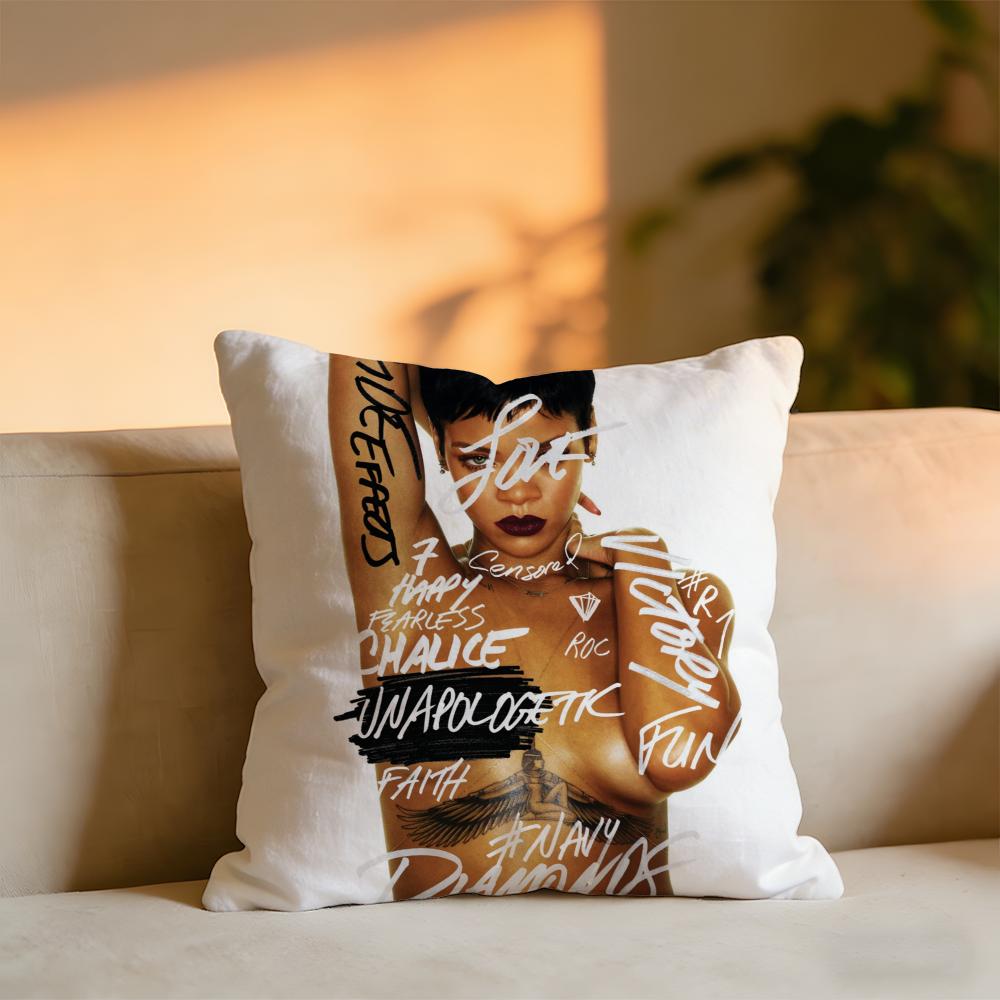 RRRihannaS Album Cushion Cover Cozy Velvet Throw PillowSoft Warm Cushion For Sofa  Bed