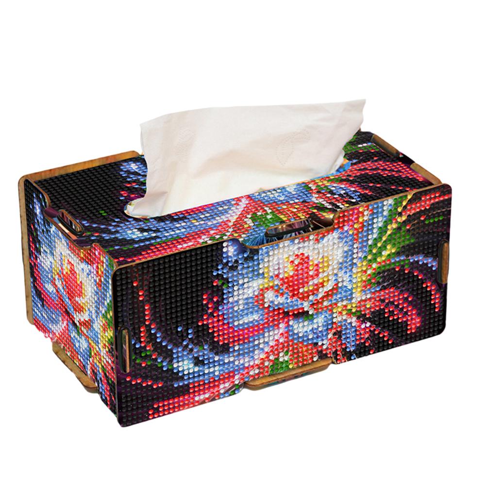 Алмазная мозаика Декоративная салфетница со стразами Набор для творчества DIY Алмазная настольная декоративная салфетница для гостиной спальни ванной комнаты