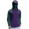 Men's Summer Color Matching Quick-drying Long-sleeved T-shirt Sun Clothing Fishing Fitness Sports Hooded Long-sleeved Top