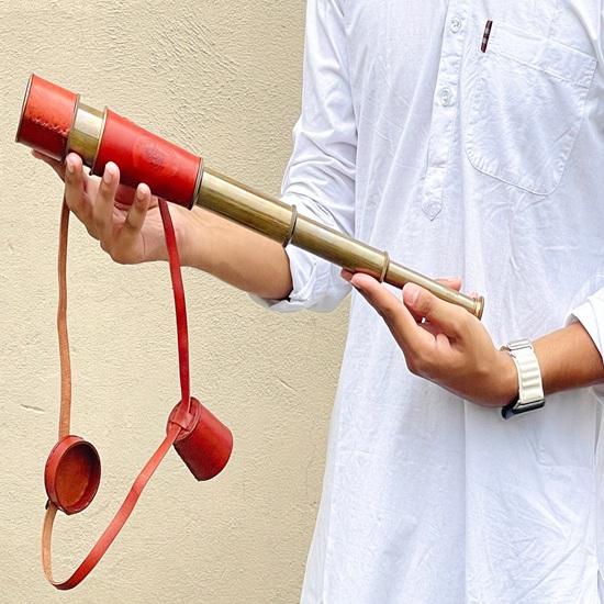 Antique Brass Spyglass Working Handheld Telescope for Nautical Decor, Gift Giving