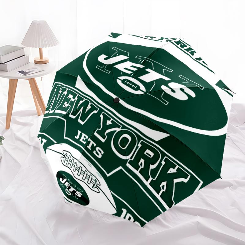 Printed New York Jets logo Folding Umbrella,Outdoor,Leisure,And Travel Umbrella,Durable Umbrella Fabric,Birthday And Holiday Gift