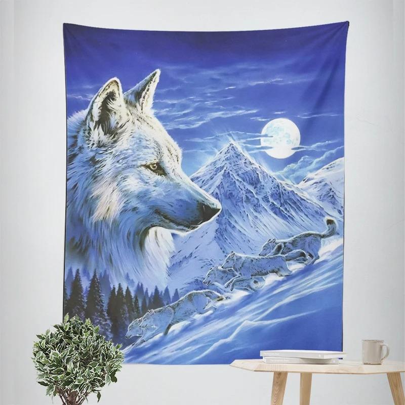 Wolf Pack Decorative Tapestry Home Wall Decor Office Living Room Tapestry