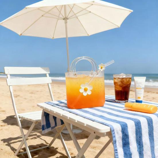 Tumbler with Straw Transparent Heat-Resistant Glass Cup for Juice Cocktails Iced Coffee