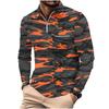 Men's Camouflage Sweatshirt Polo Shirt Zip Pocket Men's Long Sleeve Sports Polo