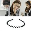 1/2Pcs Lady Girls Fashion Black Wavy Haihoop Band Sport Headband Hairband Cute Hair Decoration (One Size Black Color)