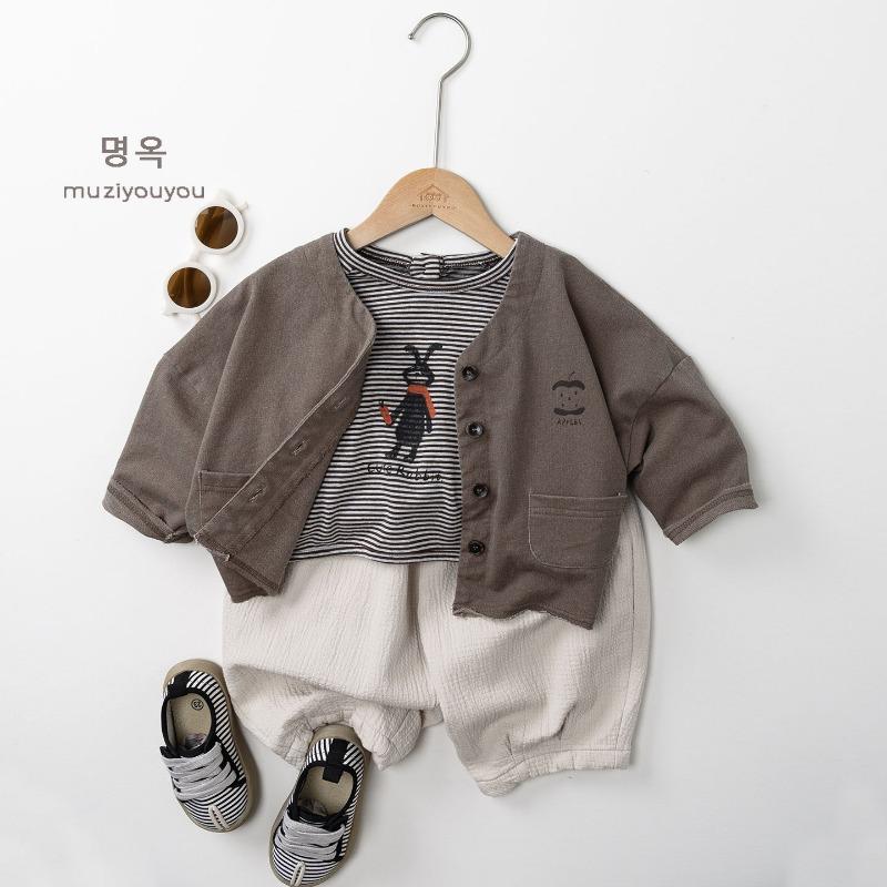 Korean Style Casual Long Sleeve Outerwear Jacket For Unisex Boys And Girls Kids