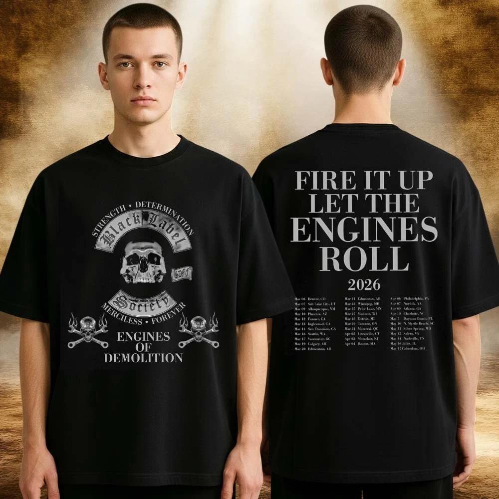 Black Label Society 2026 Engines Of Demolition Black Tour Two Sides T-Shirt S