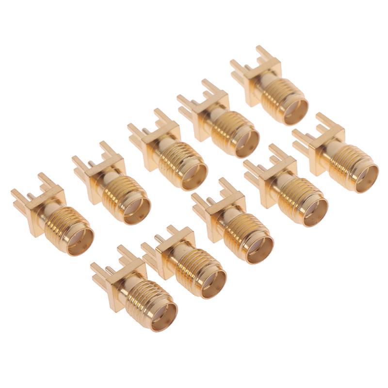 10X 1.6Mm Sma Female Jack Solder Nut Edge Pcb Clip Straight Mount Rf Connector