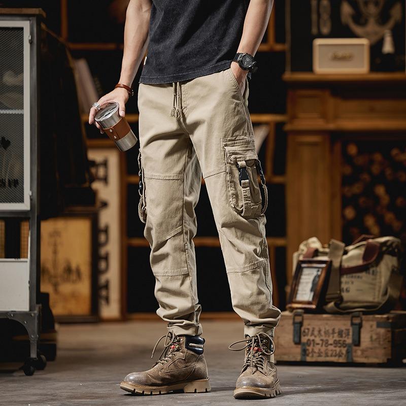Men's Solid Color Overalls Industrial Casual Pants Men's Loose Outdoor Trousers Trendy Pants Men's Pants High Street Men's Clothing