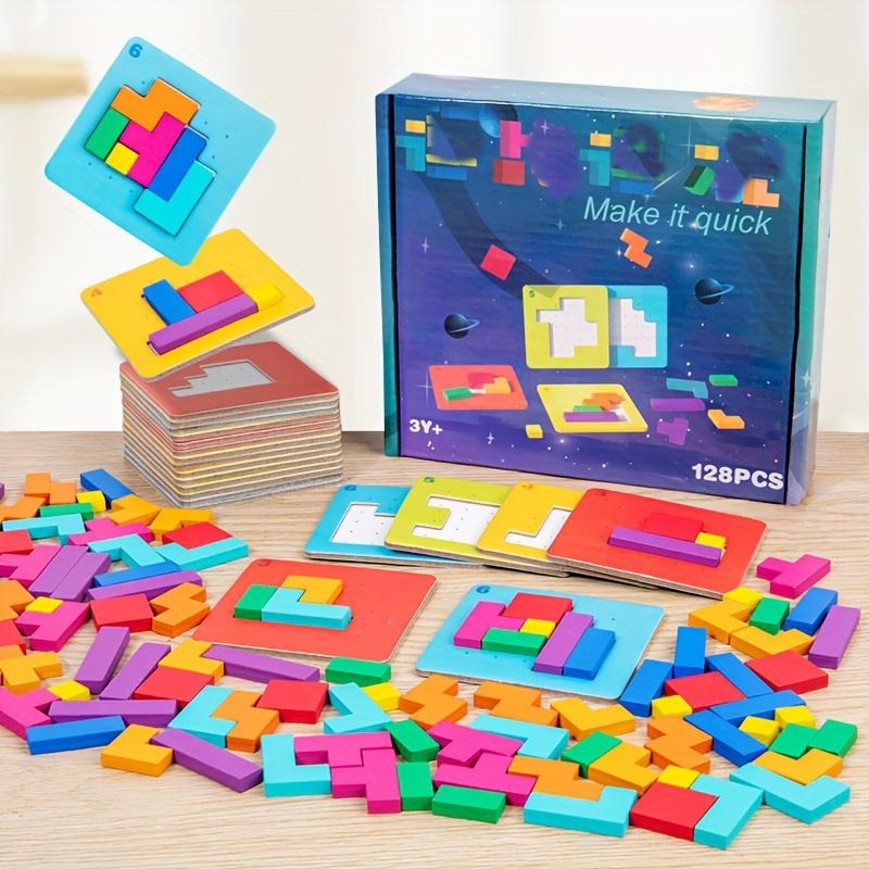 1 set joc puzzle colorat Jucărie pentru copii Puzzle bloc pentru exercițiul minții Jucărie pentru copii Provocare cadou pentru doi jucători