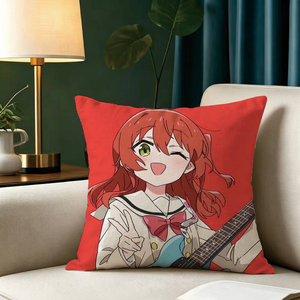 Bocchi The Rock Ikuyo Kita Square Doublesided Printed Pillow Case Bedroom Bedside Pillow Sofa Cushion Cover