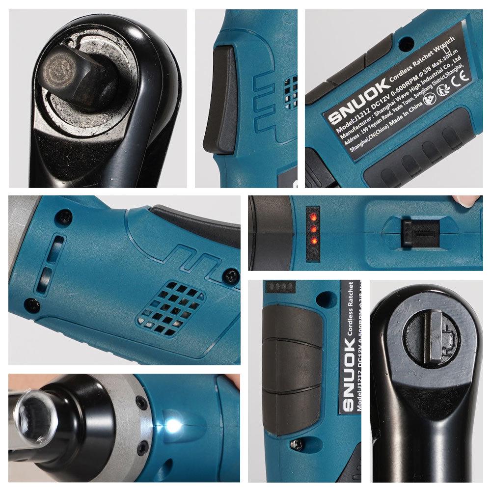 Rechargeable 90° Right Angle Electric Ratchet Wrench with Lithium Battery