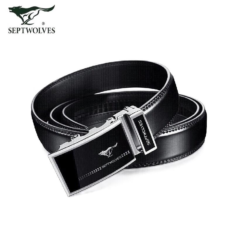 SEPTWOLVES Men s Cowhide Automatic Buckle Belt 110cm