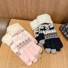 Women's Winter Thermal Touchscreen Gloves Cute Fleece-Lined Design with Snowflake & Cable Patterns Elastic Fit Cold Weather Gear