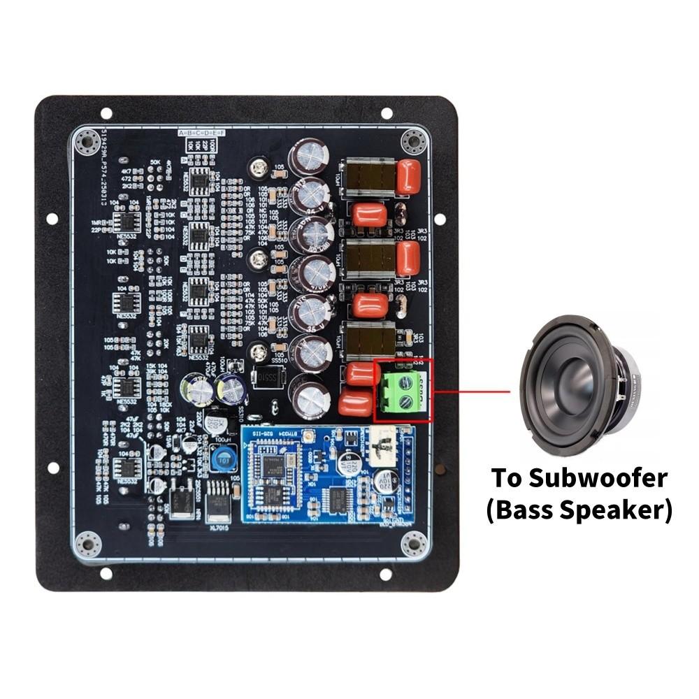 24V 32V HIFI 2PCS TPA3221 100W*2+200W Bluetooth 5.1 2.1 Channel Digital Active Power Amplifier Board 2.1CH Home Audio System