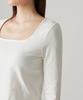 Musinsa Standard Woman Women'S Slim Crop Square Neck Long Sleeve T-Shirt [Cream]