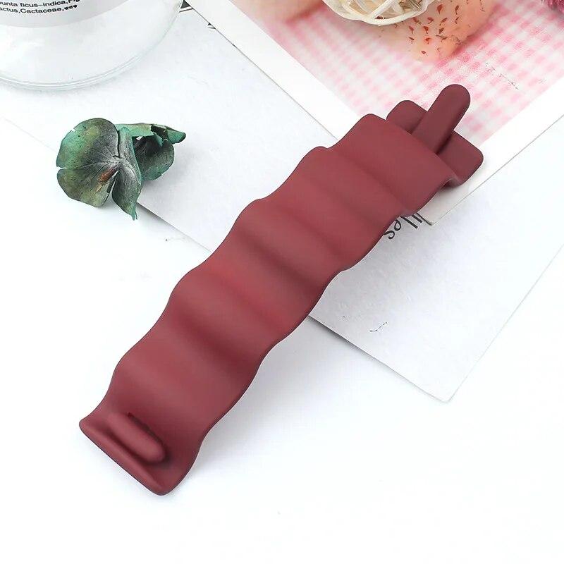 Frosted Ponytail Clip Jelly Color Hair Clip Women Acrylic Wave Banana Clip Hairpin Ponytail Twist Clip Style Headwear