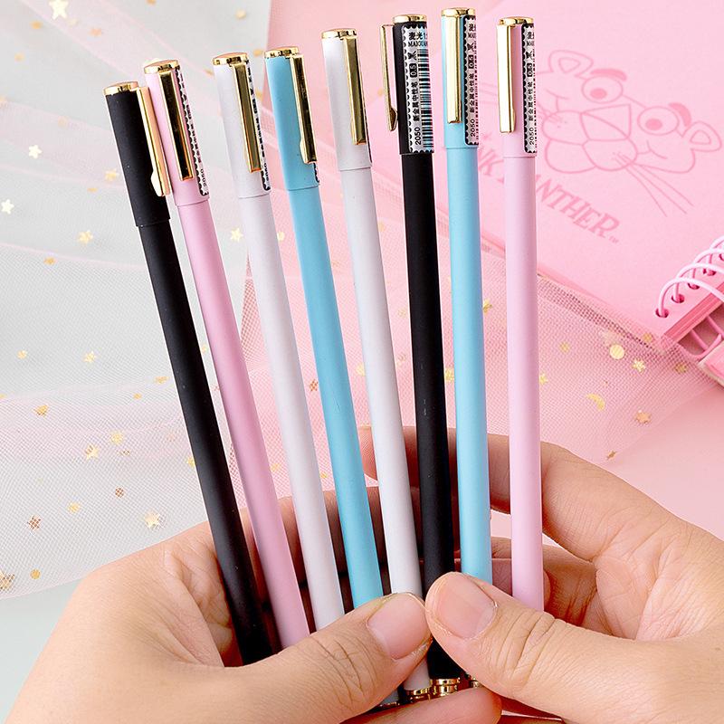 Korean Simple Metal Black Gel Pen - Student & Office Signature Stationery Gift