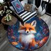 Magical Fox Round Area Rug,Carpet Rug for Living Room Bedroom Sofa Playroom Decor,Non-slip Floor Mat