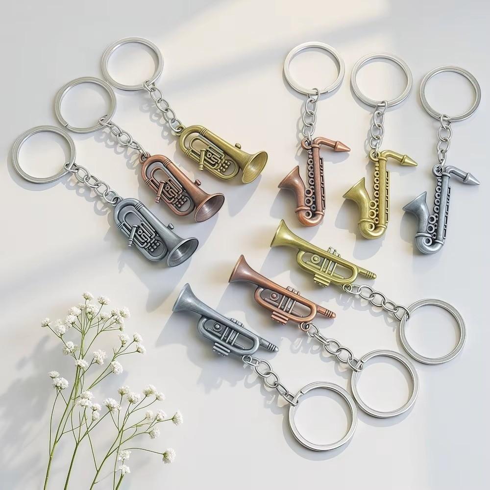 Metall Mini-Saxophon Schlüsselanhänger Trompete Tuba Autoschlüsselanhänger Retro Taschenanhänger Für Musikliebhaber