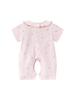 Girls' Summer Floral Cotton Romper, Short-Sleeved with Doll Collar, Size 100.