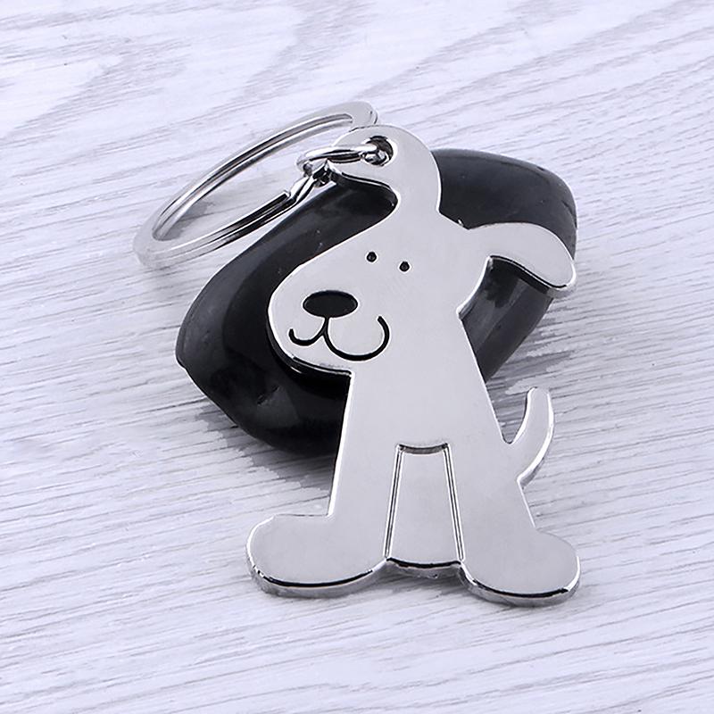 Creative Cartoon Cat Dog Metal Keychain Cute Animal Key Ring Charms Pet Lovers Souvenir Bag Pendant Ornaments Accessories