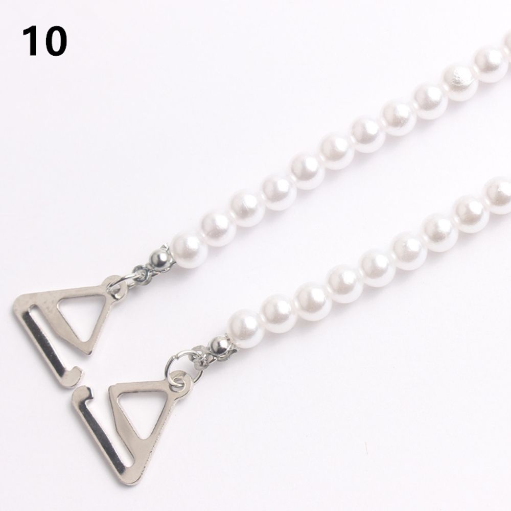 Fashion Elegant Crystal Bra Shoulder Lingerie Accessories Bra Straps Metallic Silver Plated