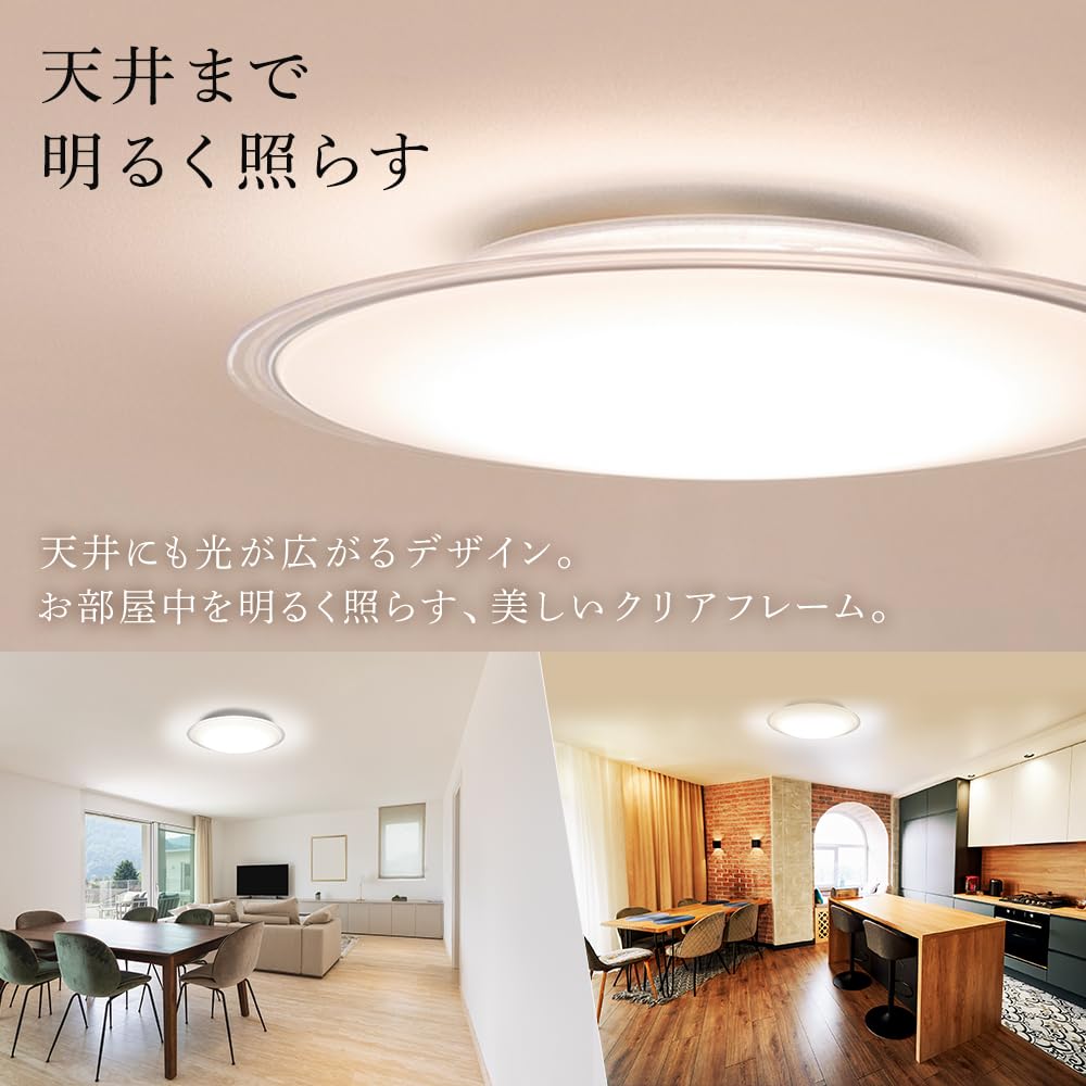 Energy-Saving Measures: Iris Ohyama LED Ceiling Light, 6-Tatami Room Dimmable and Color Adjustable (Japan Lighting Manufacturers Association Member),