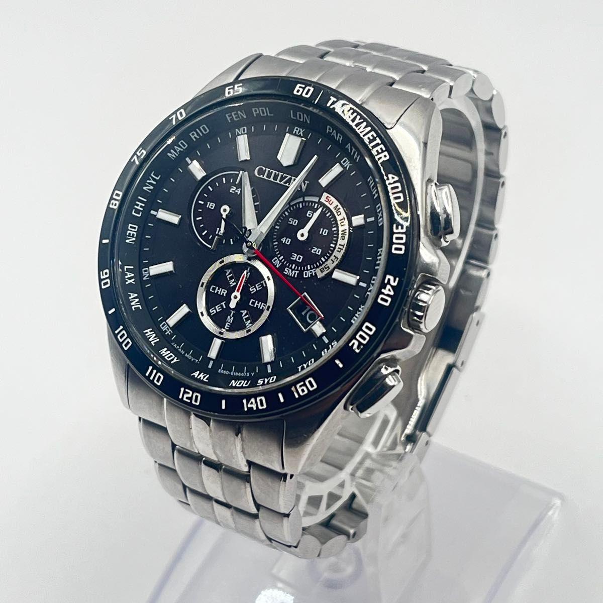 Good Condition CITIZEN Citizen Eco Drive Radio Solar Watch Men s