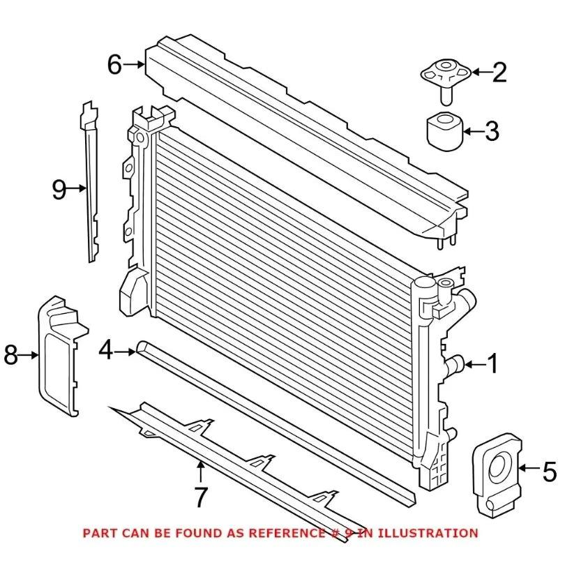 Radiator Bracket Cover for BMW 5 Series G30 LCI/G38 2018-2022 (Part No. 17118742015)