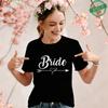 Team Bride Squad Matching T-Shirts, Arrow Heart Graphic Tees, Short Sleeve O Neck Tops for Bachelorette Party & Bridal Shower