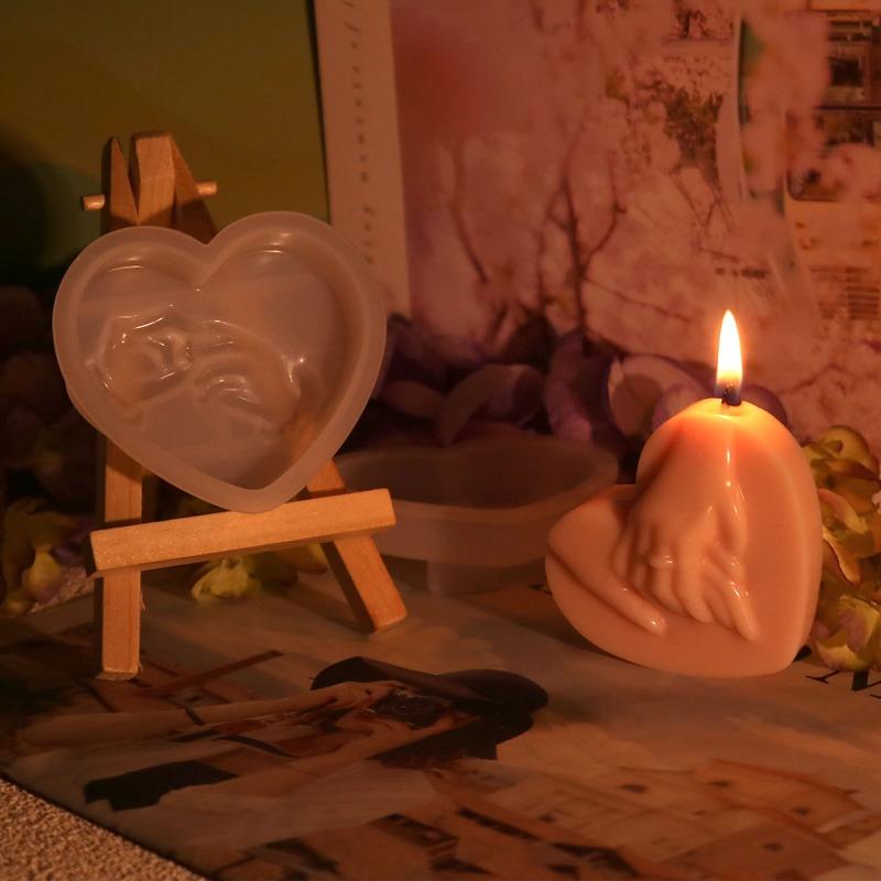 3D Herzförmige Silikon DIY Kerzenformen Für DIY Hausgemachte Seife, Heiratsantrag, Valentinstag Kerzenherstellungszubehör Bastelgeschenk