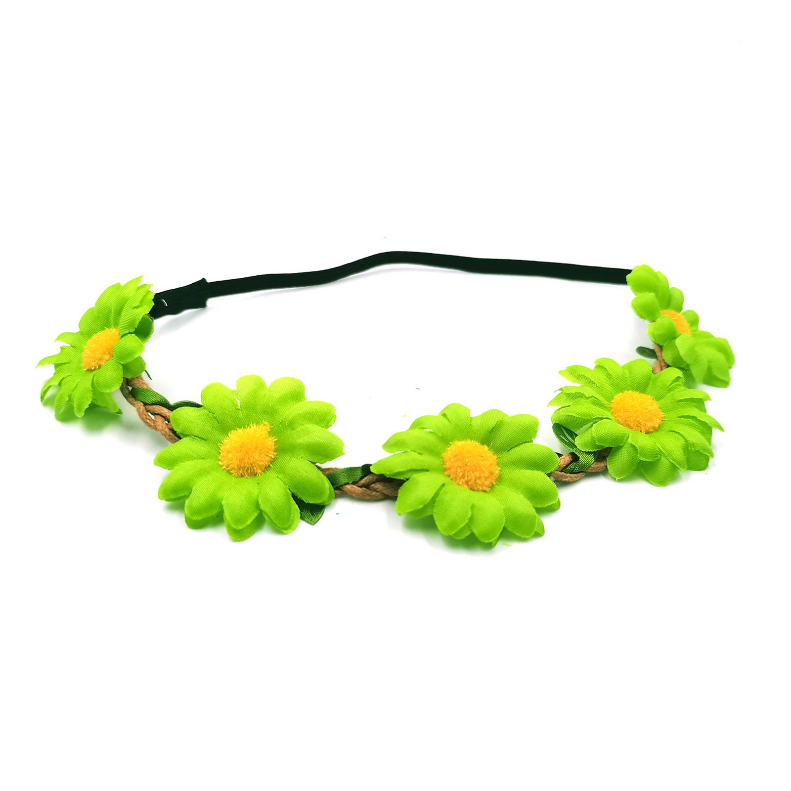 

Unique Floral Wreath Daisy Hair Accessories Elastic Flower Headband Headwear For Festivals And Weddings Halloween Party 12