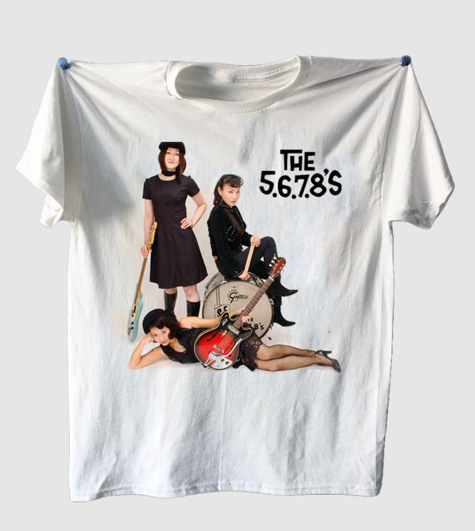 The 5.6.7.8 s band caricature white T-shirt SHORT SLEEVE S to 5Xl 1F2031 Unisex T-Shirt M