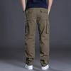 2025 Cotton Multi Flap Pockets Men's Straight Leg Cargo Pants Loose Casual Outdoor Pants Men's Work Pants for Hiking Tactical